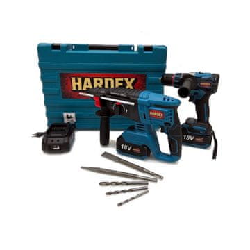 HARDEX 2u1 set - 13 mm udarna bušilica bez četkica + 26 mm udarna bušilica 2 x 4,0 Ah baterije