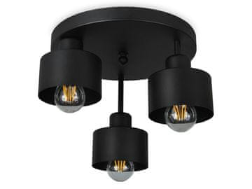 Crna stropna lampa, industrijski metal, 3xE27, moderna LED rasvjeta za dnevni boravak, kuhinju, spavaću sobu, dječju sobu, potkrovlje