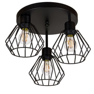 Crna stropna lampa, industrijski metal, 3xE27, moderna LED rasvjeta za dnevni boravak, kuhinju, spavaću sobu, dječju sobu, potkrovlje