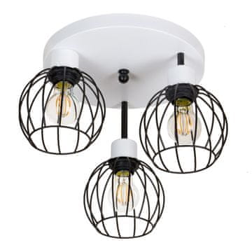 Crno-bijela stropna lampa, industrijski metal, 3xE27, moderna LED rasvjeta za dnevni boravak, kuhinju, spavaću sobu, dječju sobu, potkrovlje