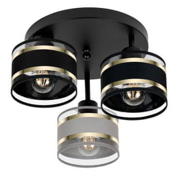 Crna stropna lampa sa sjenilima, industrijski metal, 3xE27, moderna LED rasvjeta za dnevni boravak, kuhinju, spavaću sobu, dječju sobu, potkrovlje