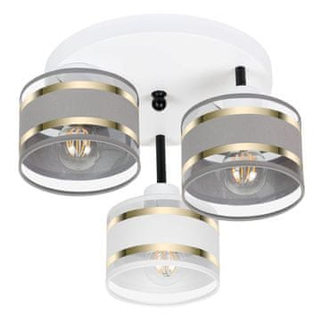 Bijela stropna lampa sa sjenilima, industrijski metal, 3xE27, moderna LED rasvjeta za dnevni boravak, kuhinju, spavaću sobu, dječju sobu, potkrovlje