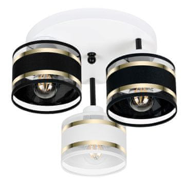 Bijela stropna lampa sa sjenilima, industrijski metal, 3xE27, moderna LED rasvjeta za dnevni boravak, kuhinju, spavaću sobu, dječju sobu, potkrovlje