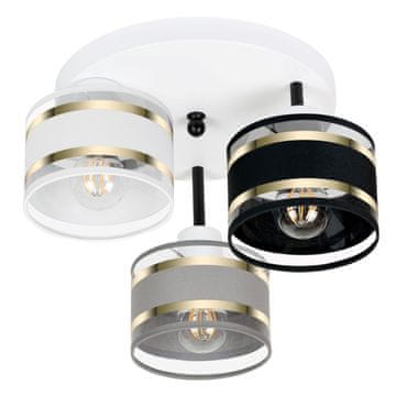 Bijela stropna lampa sa sjenilima, industrijski metal, 3xE27, moderna LED rasvjeta za dnevni boravak, kuhinju, spavaću sobu, dječju sobu, potkrovlje