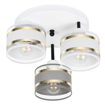 Bijela stropna lampa sa sjenilima, industrijski metal, 3xE27, moderna LED rasvjeta za dnevni boravak, kuhinju, spavaću sobu, dječju sobu, potkrovlje