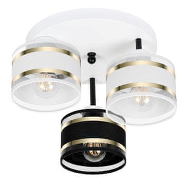 Bijela stropna lampa sa sjenilima, industrijski metal, 3xE27, moderna LED rasvjeta za dnevni boravak, kuhinju, spavaću sobu, dječju sobu, potkrovlje