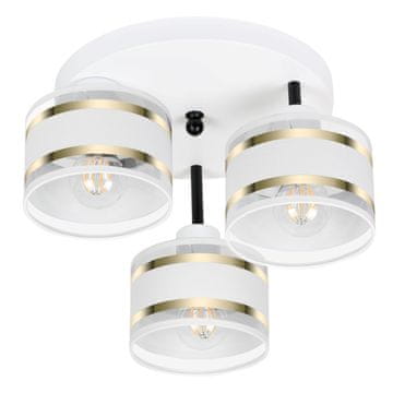 Bijela stropna lampa sa sjenilima, industrijski metal, 3xE27, moderna LED rasvjeta za dnevni boravak, kuhinju, spavaću sobu, dječju sobu, potkrovlje