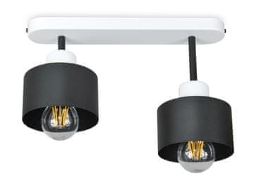 Crno-bijela stropna lampa, industrijski metal, 2xE27, moderna LED rasvjeta za dnevni boravak, kuhinju, spavaću sobu, dječju sobu, potkrovlje