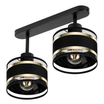 Crna stropna lampa sa sjenilima, industrijski metal, 2xE27, moderna LED rasvjeta za dnevni boravak, kuhinju, spavaću sobu, dječju sobu, potkrovlje