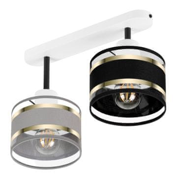 Bijela stropna lampa sa sjenilima, industrijski metal, 2xE27, moderna LED rasvjeta za dnevni boravak, kuhinju, spavaću sobu, dječju sobu, potkrovlje