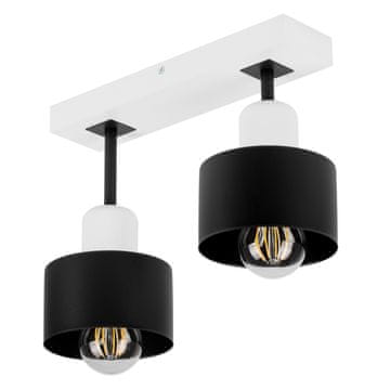 Bijela stropna lampa od drva i metala u skandinavskom stilu, 2xE27, moderna LED rasvjeta za dnevni boravak, kuhinju, spavaću sobu, dječju sobu, potkrovlje