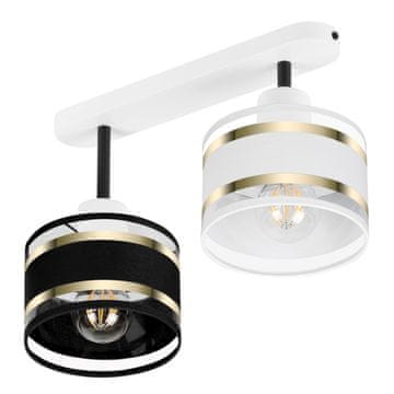 Bijela stropna lampa sa sjenilima, industrijski metal, 2xE27, moderna LED rasvjeta za dnevni boravak, kuhinju, spavaću sobu, dječju sobu, potkrovlje