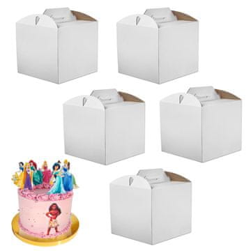 Brand4Cake Pakiranje od 5 kutija za torte 34 × 34 × 25 cm Bijeli set od 5 kom. ekstra čvrste