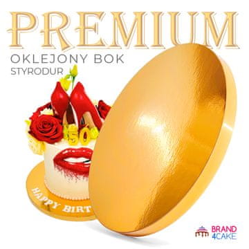 Brand4Cake Podloga za tortu zlatna 25 cm 2 cm okrugli bubanj za tortu Premium