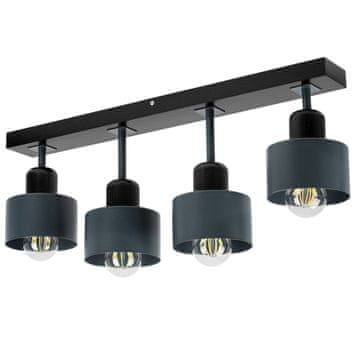 Crna stropna lampa od drva i metala u skandinavskom stilu, 4xE27, moderna LED rasvjeta za dnevni boravak, kuhinju, spavaću sobu, dječju sobu, potkrovlje
