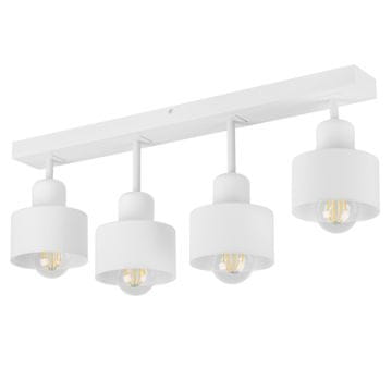 Bijela stropna lampa od drva i metala u skandinavskom stilu, 4xE27, moderna LED rasvjeta za dnevni boravak, kuhinju, spavaću sobu, dječju sobu, potkrovlje