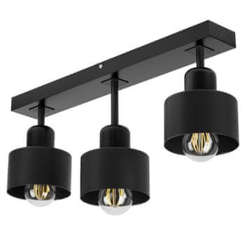Crna stropna lampa od drva i metala u skandinavskom stilu, 3xE27, moderna LED rasvjeta za dnevni boravak, kuhinju, spavaću sobu, dječju sobu, potkrovlje