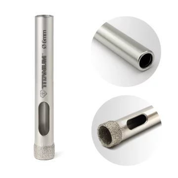 Titanium Dijamantna svrdla za rupe za mokru kameninu, staklo, pločice 6 mm TITAN