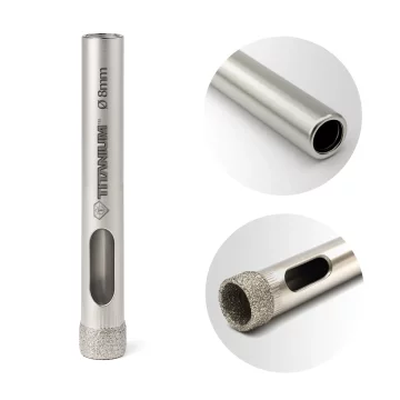 Titanium Dijamantna svrdla za rupe za mokru kameninu, staklo, pločice 8 mm TITAN