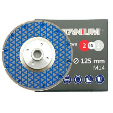 Titanium Dijamantni disk za rezanje i brušenje porculanskih pločica 125 mm 2u1 TITANIJ