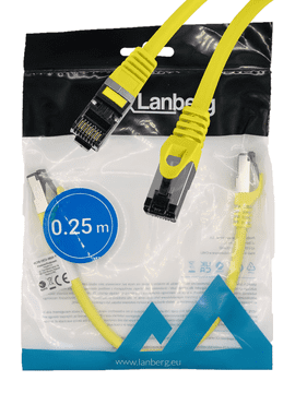 Lanberg LAN internetski kabel RJ45 patchcord Cat.8.1 SFTP žuti 0,25 m