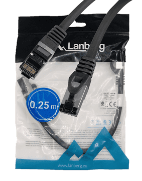 Lanberg LAN internetski kabel RJ45 patchcord Cat.8.1 SFTP crni 0,25 m
