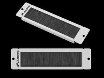Lanberg Ploča s četkama za 10" 1U rack ormare, siva, montirana u čahure