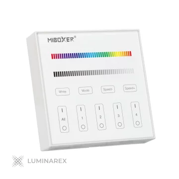 MiBoxer B3 daljinski upravljač s dodirnim zaslonom (4 zone, RGB/RGBW) - bijeli