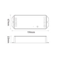 MiBoxer PW2 LED kontroler (20A, 12-48V, WiFi+2.4G) za MONO/CCT trake