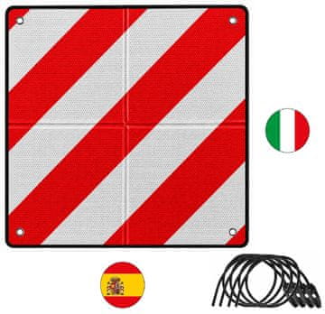 EE Dvostrani znak upozorenja 50x50 sklopivi na 25x25 Italija Španjolska Model 2026