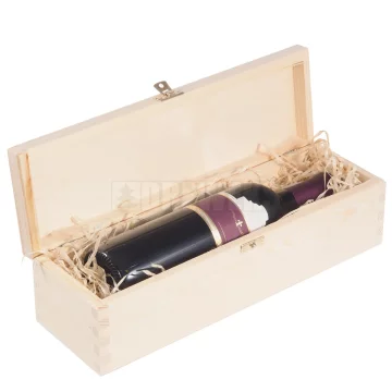 Drvena kutija za 1 vino s poklopcem
