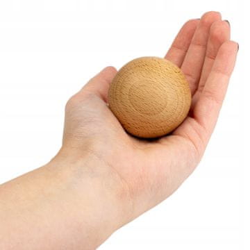 Joga lopta za masažu stopala i tijela, valjak za masažu, nauljeno drvo 5 cm