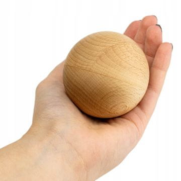Joga lopta za masažu stopala i tijela, valjak za masažu, nauljeno drvo, 8 cm