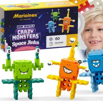 MARIOINEX Waffle Mini CRAZY MONSTERS - SPACE JINKS Kosmo Śmieszki - 60 kom
