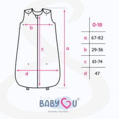 33 BabyU, Ljetna podesiva vreća za spavanje za bebe, pamučni muslin, 0,5 TOG, 0-18 mjeseci