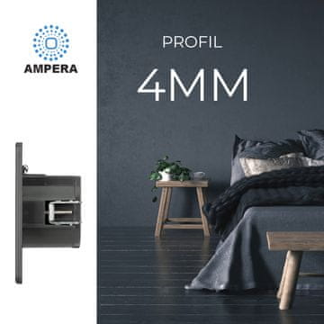 Trostruka električna utičnica, crni brušeni čelik, PVD gunmetal