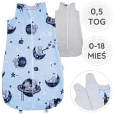 33 BabyU, Ljetna podesiva vreća za spavanje za bebe, pamučni muslin, 0,5 TOG, 0-18 mjeseci