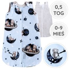 33 BabyU, Vreća za spavanje za bebe, ljetna, muslin pamučna, podesiva, 0,5 TOG, 0-9 mjeseci