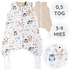 33 BabyU, Ljetne čarape za spavanje s dvostrukim patentnim zatvaračem 0,5 TOG 3-9 M