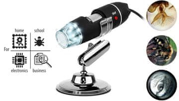 Media-Tech MIKROSKOP USB - USB mikroskop, rezolucija 720p, povećanje do 500x, osvjetljenje oko leće, držač, kompatibilnost s računalom