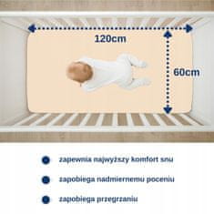 BB Vodootporna plahta s mekanim uloškom, zaštitnik za madrac 60x120 bež boje