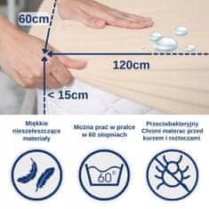 BB Vodootporna plahta s mekanim uloškom, zaštitnik za madrac 60x120 bež boje