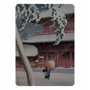 Kawase Hasui 7x5 Japanski hram zimski Ukiyo-e magnet za hladnjak