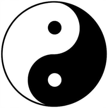 Termo aplikacija Yin Yang 9x9 za brušenu kožu za majicu