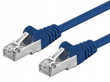 Premiumcord patch kabel CAT6a S-FTP, RJ45-RJ45, AWG 26/7, 0,25 m, plavi