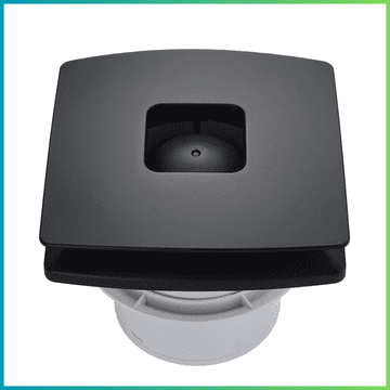 Tihi ventilator za kupaonicu sa senzorom vlažnosti + tajmerom 100 mm crni
