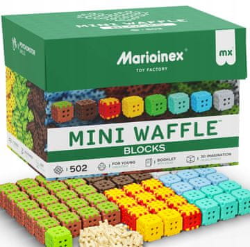 MARIOINEX Mini Waffle Blocks 502 kom. uključujući 124 konektora NOVA konstrukcija