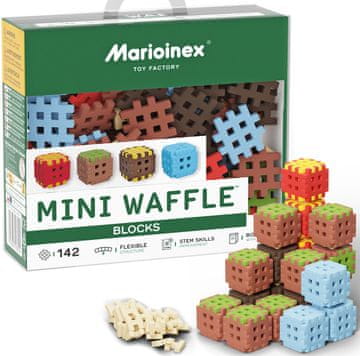 MARIOINEX Mini Waffle Blocks 142 dijela, uključujući 34 konektora. NOVO! Fleksibilno