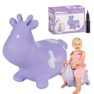 BB Hoppimals gumeni džemper za djecu s pumparicom COW ljubičaste boje