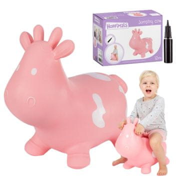 BB Hoppimals gumeni džemper za djecu s pumparicom COW roza